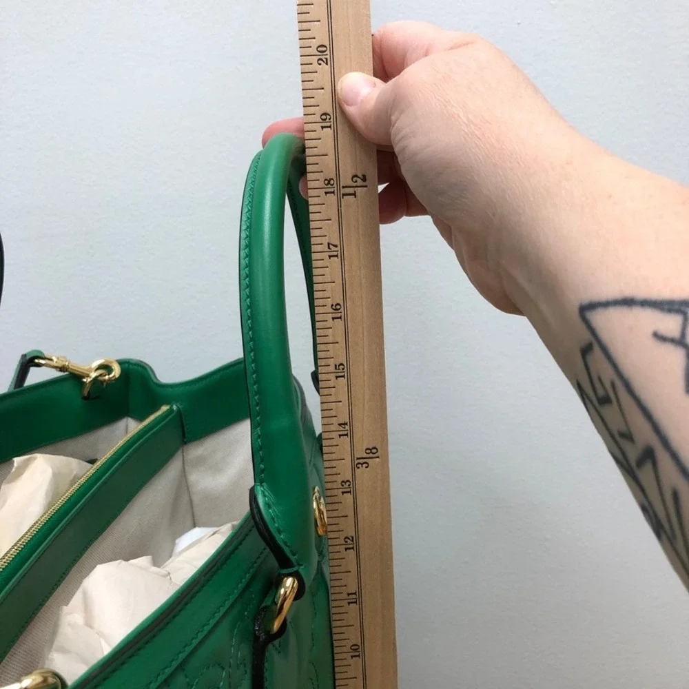 Gucci GG Matelasse Tote Women Large Green Leather Quilted Gold Hardware Bag